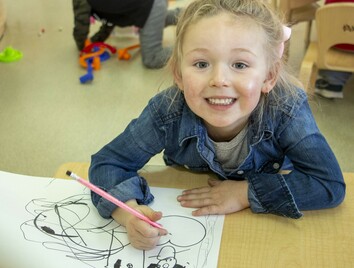 Student in a Kindergarten class